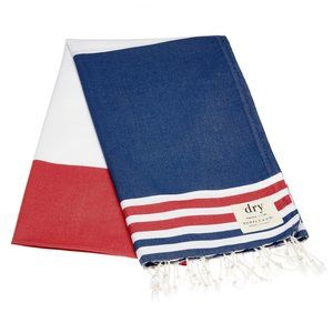 Classic Red, White & Navy Blue Cotton Turkish Towel/Throw Blanket